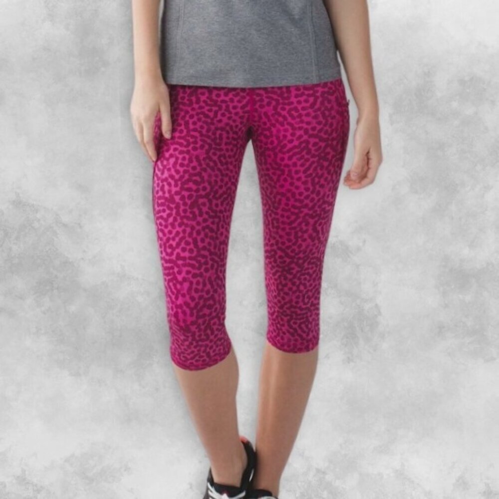 Lululemon Run Top Speed Crop Leggings Lightweight Moisture-Wicking Medium Rise W